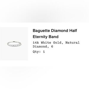 Mejuri baguette ring size 6